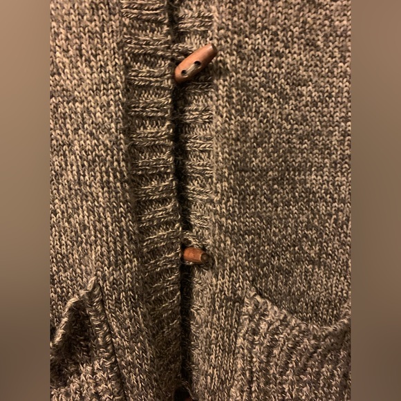 Westbound Hooded Sweater Knit Brown Toggle Wood Buttons Pockets Sz S - Picture 7 of 10